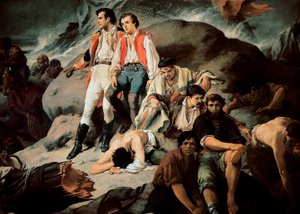 La bataille de Trafalgar en 1805. (détail) d
