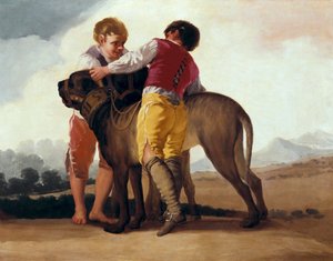 Garçons avec un mâtin, vers 1786