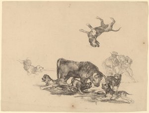 Taureau attaqué par des chiens - Francisco de Goya