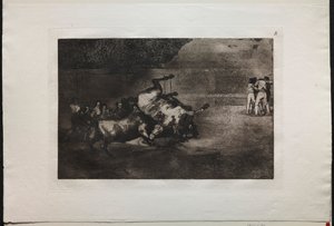 Corridas : Un cheval renversé par le taureau, 1876 - Francisco de Goya