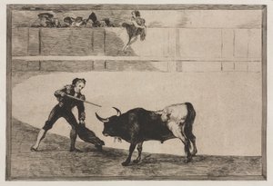 Corridas : Pedro Romeo tuant le taureau arrêté - Francisco de Goya