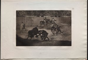 Corridas : Pepe Illo faisant la passe du "Recorte" - Francisco de Goya