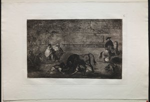 Corridas : Le chien lâché sur le taureau, 1876 - Francisco de Goya