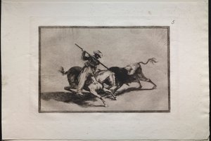 Corridas : Le Maure fougueux Gazul est le premier à combattre selon les règles, 1876 - Francisco de Goya