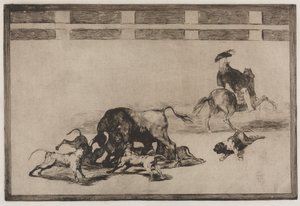 Corridas : Ils lâchent les chiens sur le taureau, 1876 - Francisco de Goya