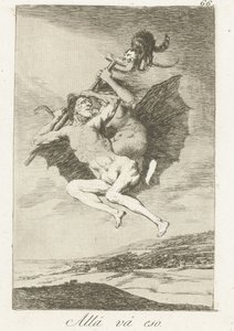 Là-bas (Allá va eso, Los Caprichos) - Francisco de Goya