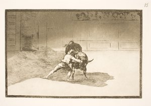 Le célèbre Martincho place les banderilles, trompe le taureau avec ses mouvements corporels - Francisco de Goya