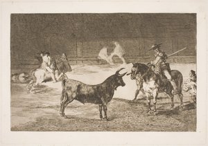 Le célèbre picador, Fernando del Toro, provoque le taureau furieux avec sa lance - Francisco de Goya