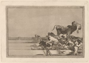Desgracias acaecidas en el tendido de la plaza de Madrid, y muerte del alcalde de Torrejón - Francisco de Goya