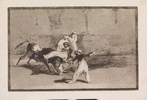 Un Maure capturé par le taureau dans l