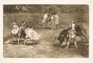 Un torero, assis sur les épaules d