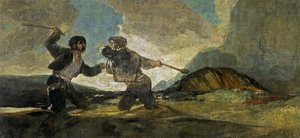 Combat avec des bâtons - Francisco de Goya