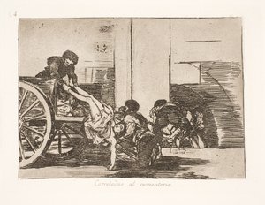 Transporté en charrette au cimetière - Francisco de Goya
