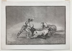 La Tauromachie : Un chevalier espagnol tue le taureau après avoir perdu son cheval, 1815-1816 - Francisco de Goya