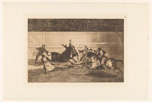 Homme empalé par la corne d