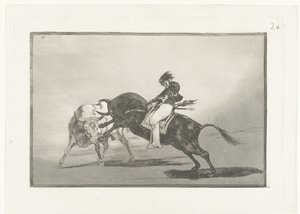 Mariano Ceballos chevauchant un taureau (La Tauromaquia) - Francisco de Goya