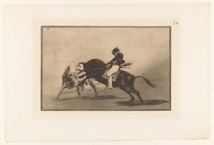 Mariano Ceballos chevauchant un taureau - Francisco de Goya