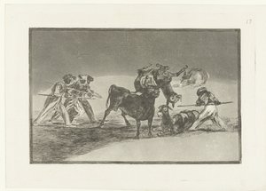 Maures et ânes en combat avec un taureau - Francisco de Goya