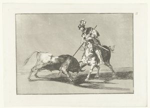 Rodrigo Díaz de Vivar blesse un taureau (La Tauromaquia) - Francisco de Goya