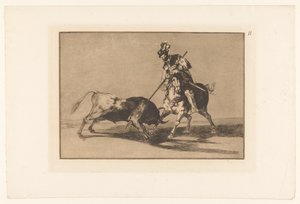 Rodrigo Díaz de Vivar blesse un taureau (La Tauromachie) - Francisco de Goya