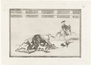 Taureau attaqué par des chiens - Francisco de Goya