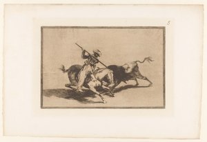 Chasse au taureau à cheval (La Tauromaquia) - Francisco de Goya