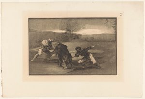 Chasse au taureau à pied (La Tauromaquia) - Francisco de Goya