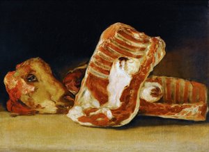 Nature morte de côtes et tête de mouton Le comptoir du boucher - Francisco de Goya