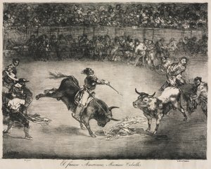 Les taureaux de Bordeaux : Le célèbre Américain, Mariano Ceballos - Francisco de Goya