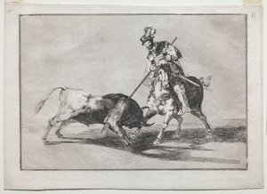 Le Cid Campeador lançant une autre lance sur un taureau - Francisco de Goya