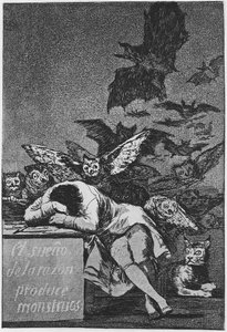 Le sommeil de la raison engendre des monstres. Capricho No 43, 1797-1798