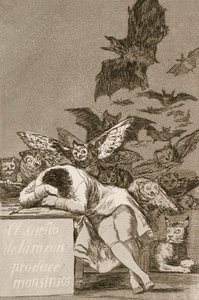 Le sommeil de la raison produit des monstres par Francisco Goya