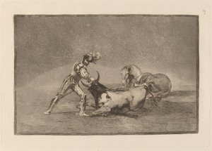 Un chevalier espagnol tue le taureau après avoir perdu son cheval - Francisco de Goya