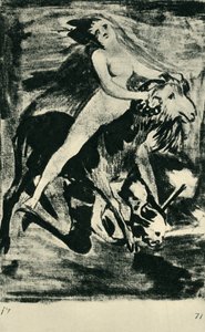 Sorcière chevauchant une chèvre, fin 18ème-début 19ème siècle, 1943