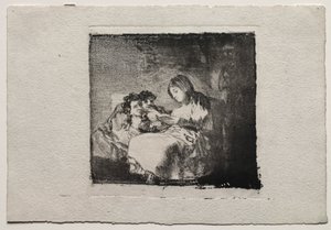 Femme lisant à deux enfants - Francisco de Goya