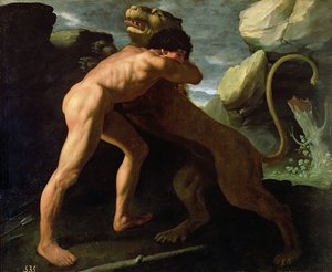 Hercule combattant le lion de Némée - Francisco de Zurbaran