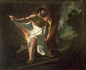 Hercule déchirant la robe enflammée, c.1634 - Francisco de Zurbaran