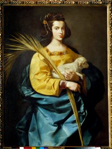 Représentation de Sainte Agnès - Francisco de Zurbaran