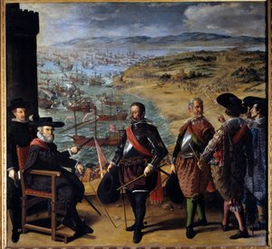 La défense de Cadix (Cadix, Espagne) contre les Anglais. Les troupes anglaises ont saisi la tour de Cadix le 1er novembre 1625 pour intercepter l