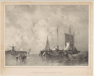 Port avec bateaux (Exposition La Haye 1845) - Franciscus Bernardus Waanders