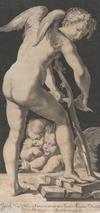 Cupidon aiguisant son arc, 1645-72