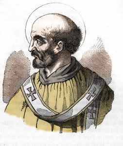 Antiquité : représentation du Pape Sixte II, dessin de Misteri del Vaticano par Franco Mistrali