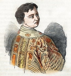 Moyen Âge : représentation du Pape Benoît IX (benedetto, Benedict ou Benedictus)