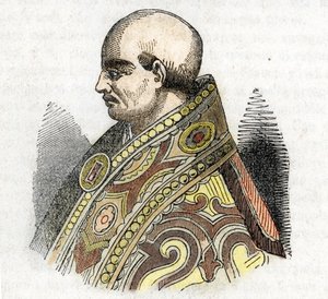 Moyen Âge : représentation du Pape Urbain IV (1261-1264), dessin de 