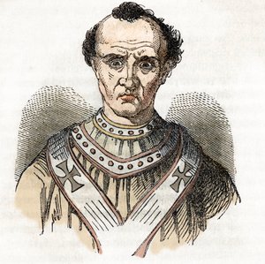 Portrait du pape Jean X Cenci (860-929) (Pape Jean X) dessin de "I misteri del vaticano" par Franco Mistrali - Franco Mistrali