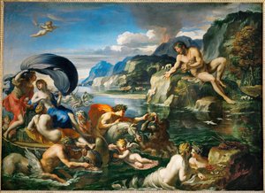Acis et Galatee se derobant au regard de Polypheme Acis et Galatea hiding before Polyphemus ... - Francois (1590 1650) (after) Perrier