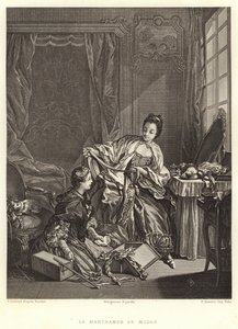 La marchande de modes (gravure) - Francois (after) Boucher