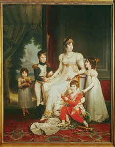 Caroline Bonaparte, sœur de Napoléon, reine de Naples avec ses enfants ...