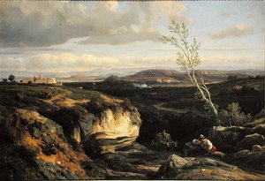 Paysage italien - Francois Antoine Leon Fleury