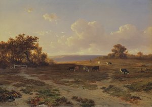 Paysage de lande avec des vaches, 1852